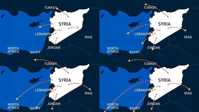 叙利亚人民的移民路线-动画信息图