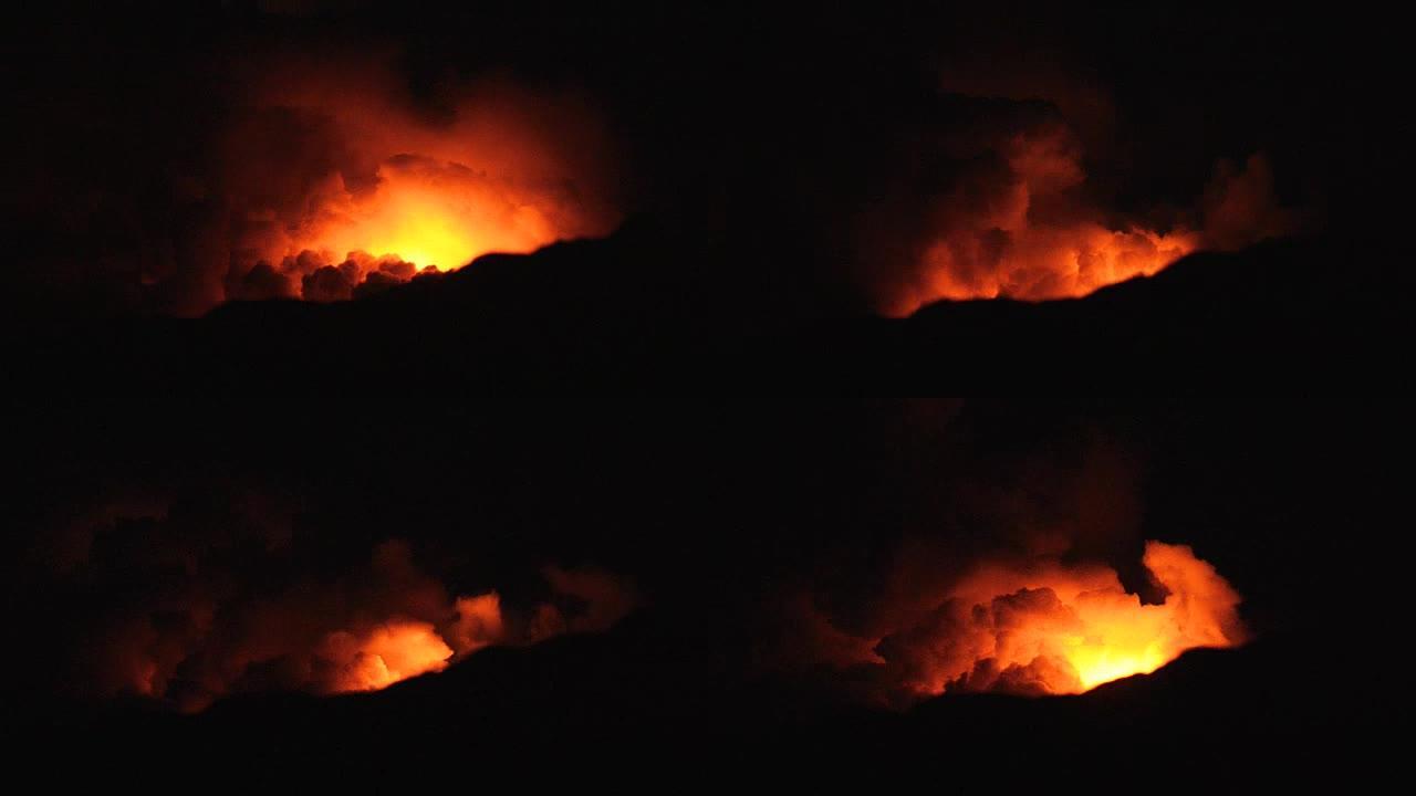 夏威夷国家公园火山爆发的视频