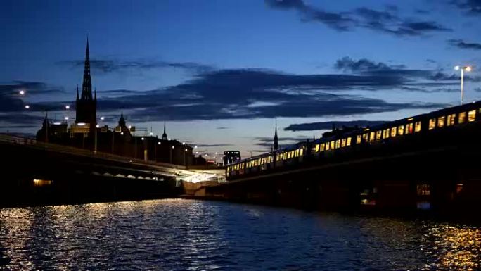 斯德哥尔摩夜间桥梁