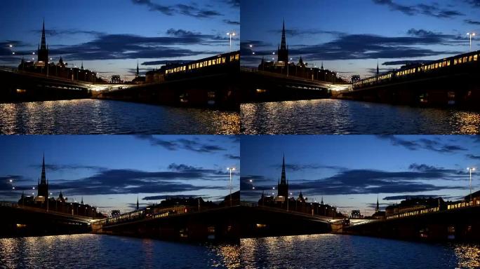 斯德哥尔摩夜间桥梁