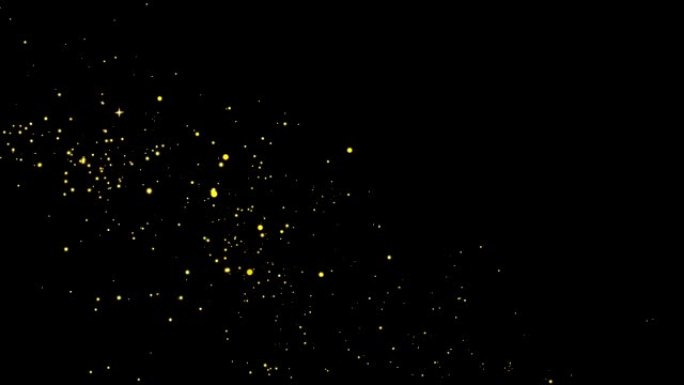 金色闪光星尘埃魔法轨迹黑色上闪闪发光的粒子