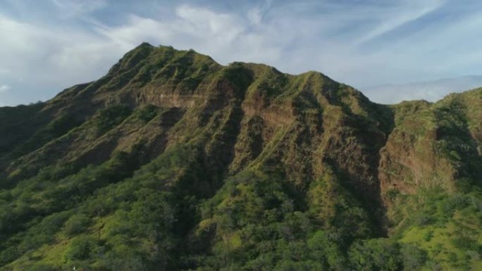 夏威夷瓦胡岛Diamond Head Crater鸟瞰图