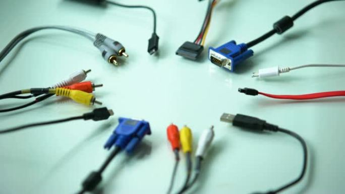 用于计算机，现代pc技术，it部门的不同类型的电线连接器