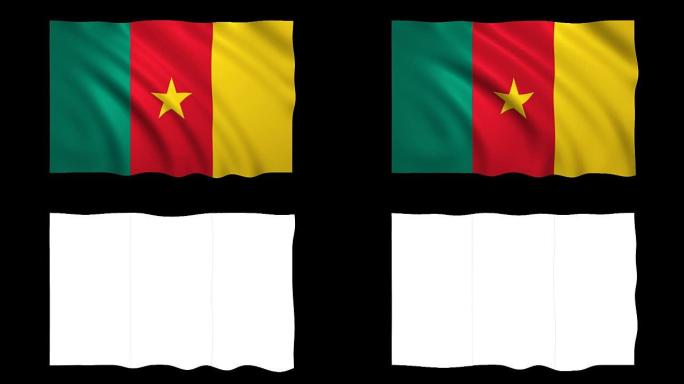 喀麦隆旗可循环alpha包括-股票视频
