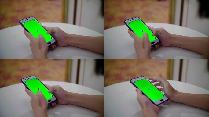手用智能手机显示绿屏