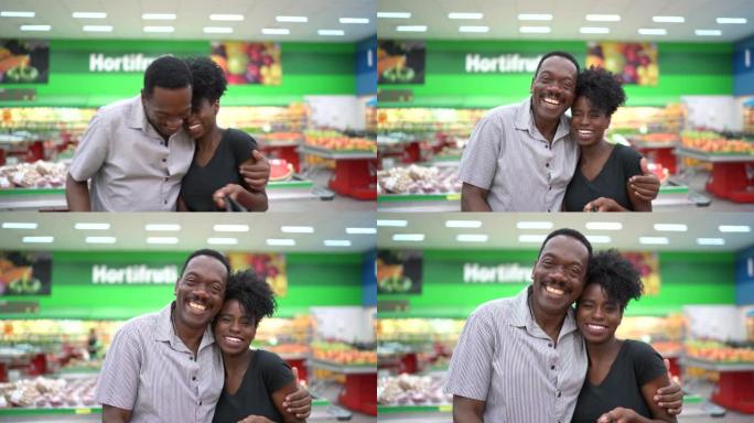 超市里快乐父女画像