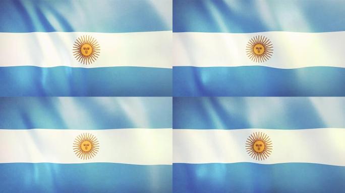 4k阿根廷高度详细的国旗-可循环