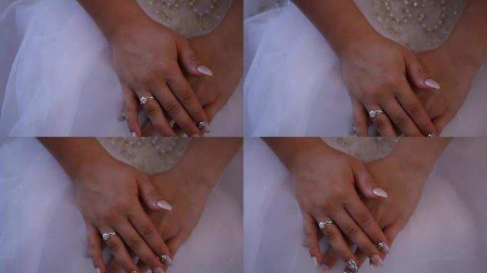 新娘带着结婚戒指新娘带着结婚戒指