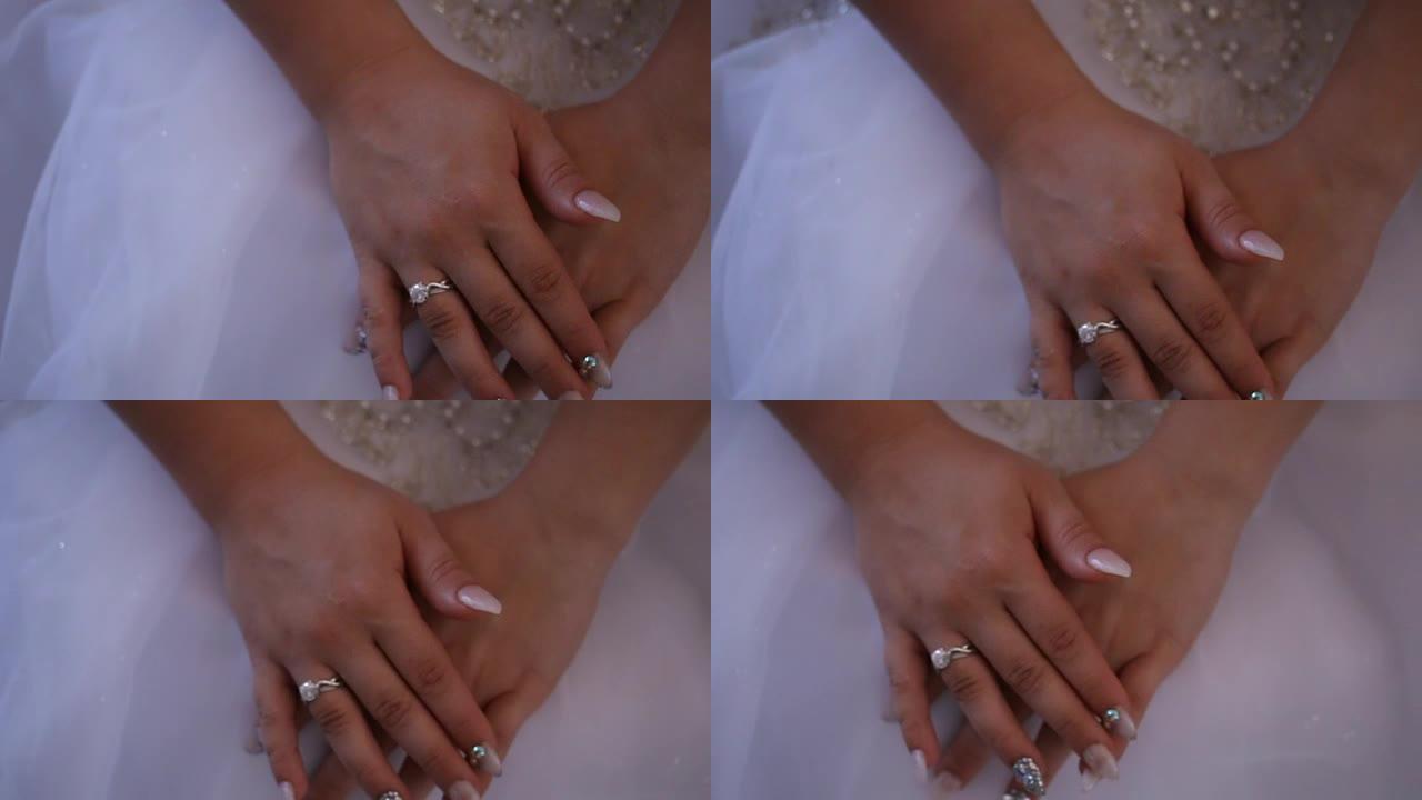 新娘带着结婚戒指新娘带着结婚戒指