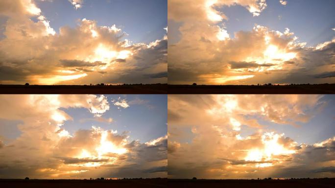 云时间流逝的日落