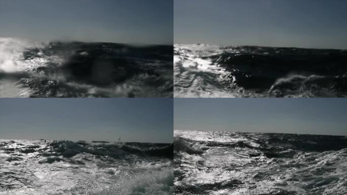 冬季航行期间风浪汹涌的北海