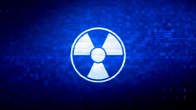 辐射核警戒符号数字像素噪声误差动画