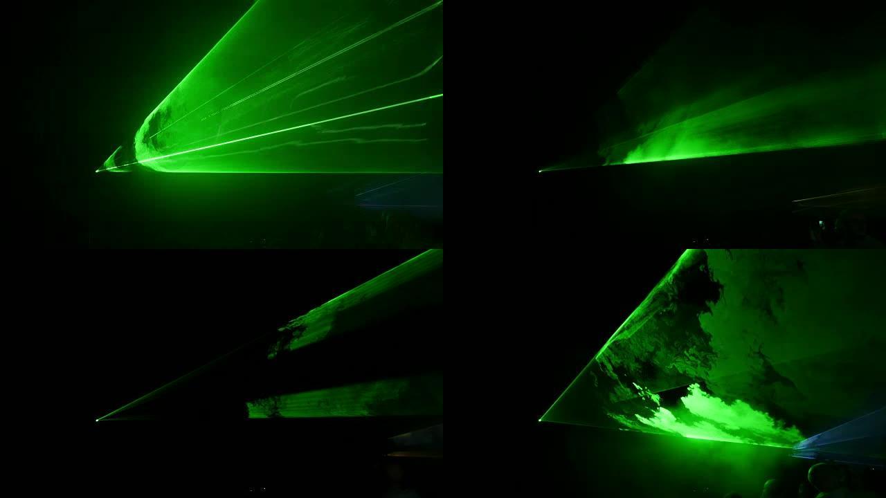 4k绿色激光的两个视频