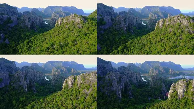 泰国萨姆·罗伊·约特国家公园的石灰岩山脉