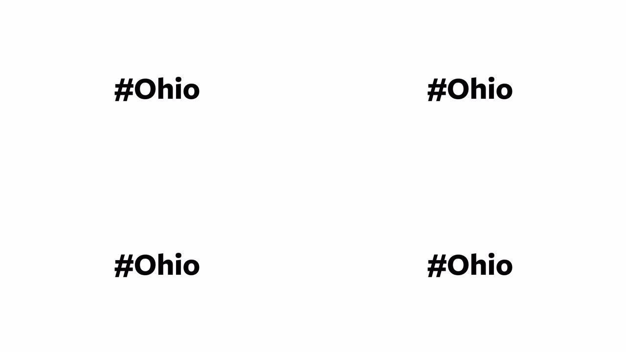 一个人在他们的电脑屏幕上输入 “# Ohio”