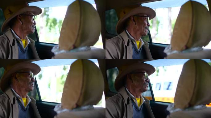 老人坐车 老人 打车的老人 孤独老人