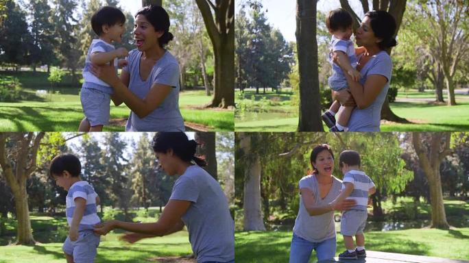 笑男婴走进母亲的怀抱