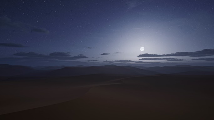 沙漠 夜晚 唯美 夜空