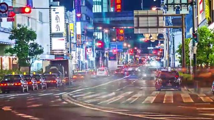 高清延时: 夜生活-拥挤的大阪街，日本。