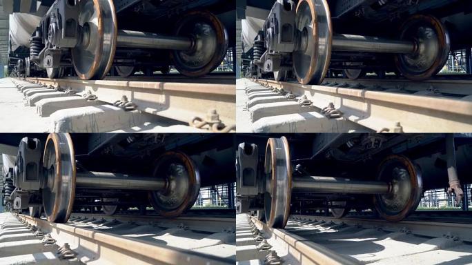 火车和铁路的车轮