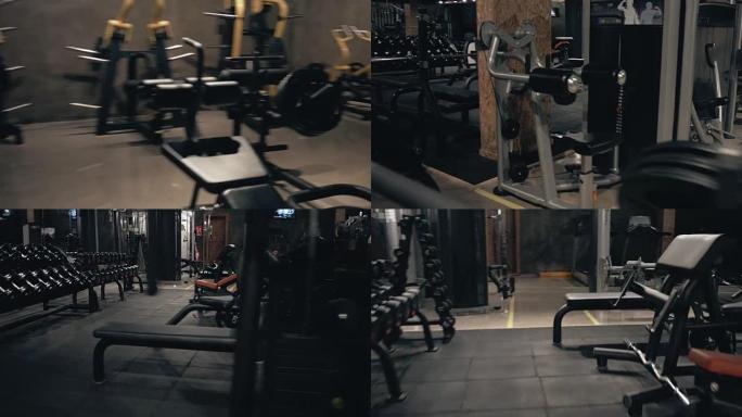 现代大型健身房视频背景素材训练设备器材装