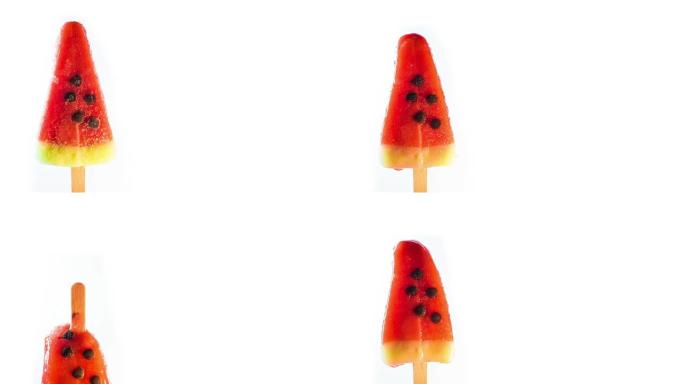 西瓜冰淇淋融化视觉创意视频素材笑容