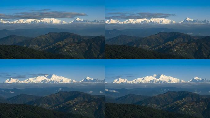 TL，PR，Kangchenjunga高山山脉，云移动