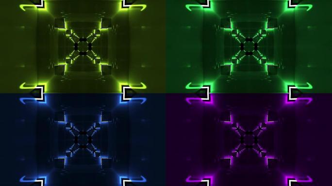 跳舞隧道抽象色彩渲染科技立体隧道穿梭时尚