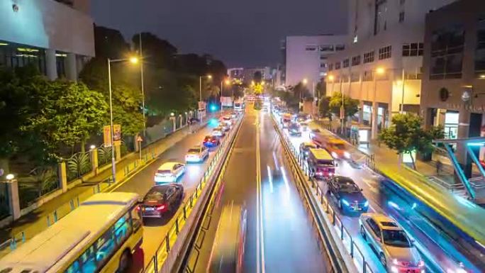 延时: 澳门天际线城市景观大街夜间