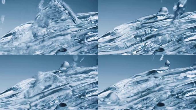 冻结表面的水流真实视频慢动作抽象背景