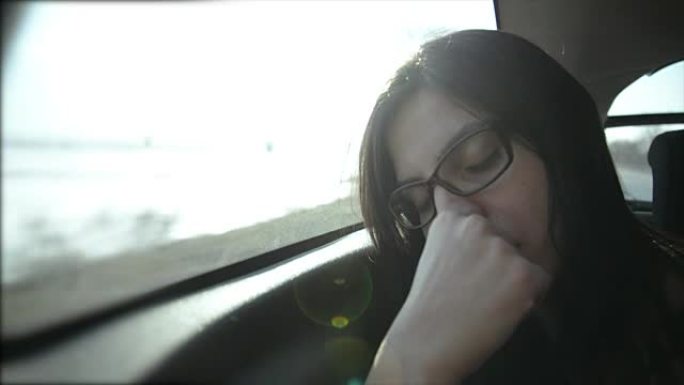 昏昏欲睡的女人外国人特写实拍