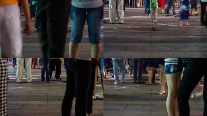 4k延时 (4096x2160): 人们走在街上。(APPLE PRORES 422(HQ)