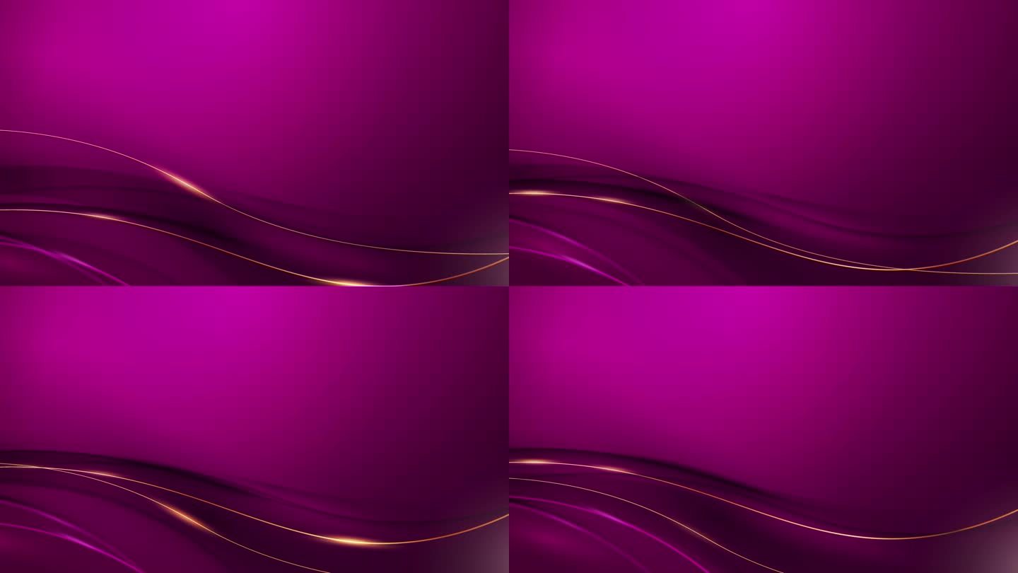 抽象紫色背景金线条波浪
