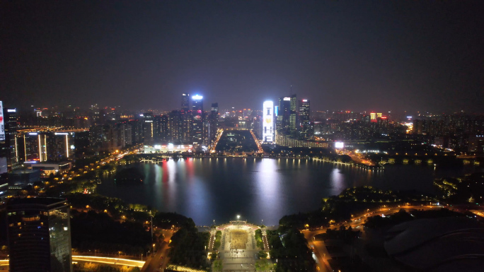 合肥天鹅湖夜景