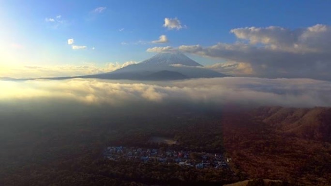日本早晨的富士山