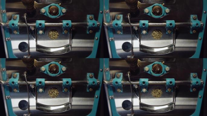 在小型咖啡业务中烘烤的咖啡豆