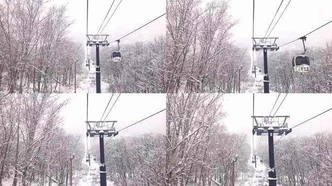 北海道新雪谷滑雪场的滑雪缆车