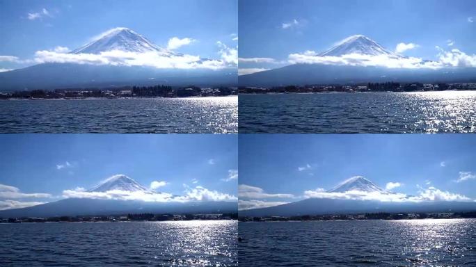 富士山大气富士山大景冷色调富士山湖水富士