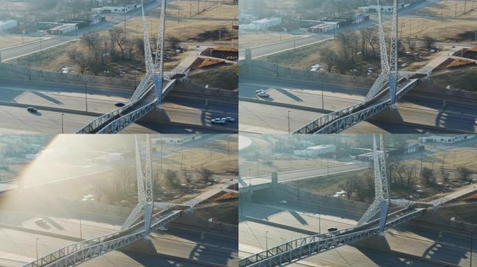 俄克拉荷马城高速公路上的Scissortail桥-无人机射击