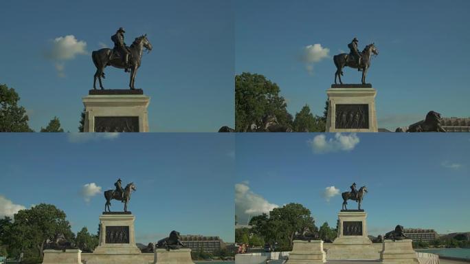 华盛顿特区美国国会大厦的格兰特将军雕像-4k/UHD