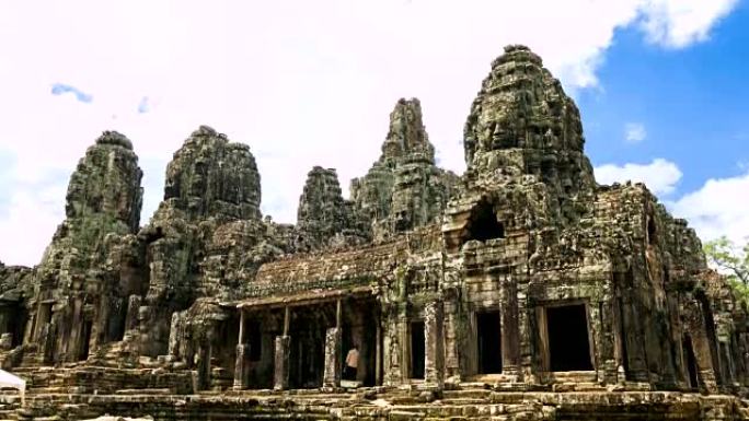 柬埔寨吴哥窟巴戎寺的延时景观