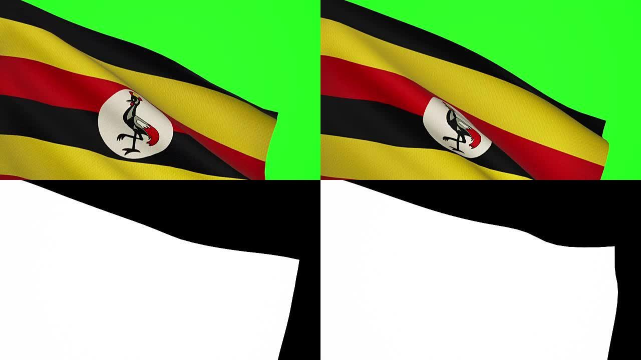 乌干达哑光旗帜乌干达哑光旗帜