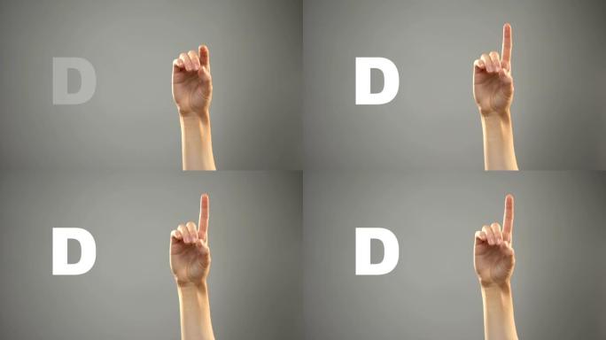 手语字母D，背景，聋人交流，课程