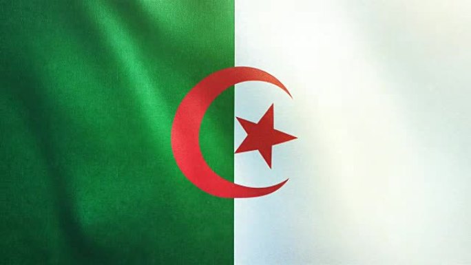 4k高度详细的阿尔及利亚国旗-可循环