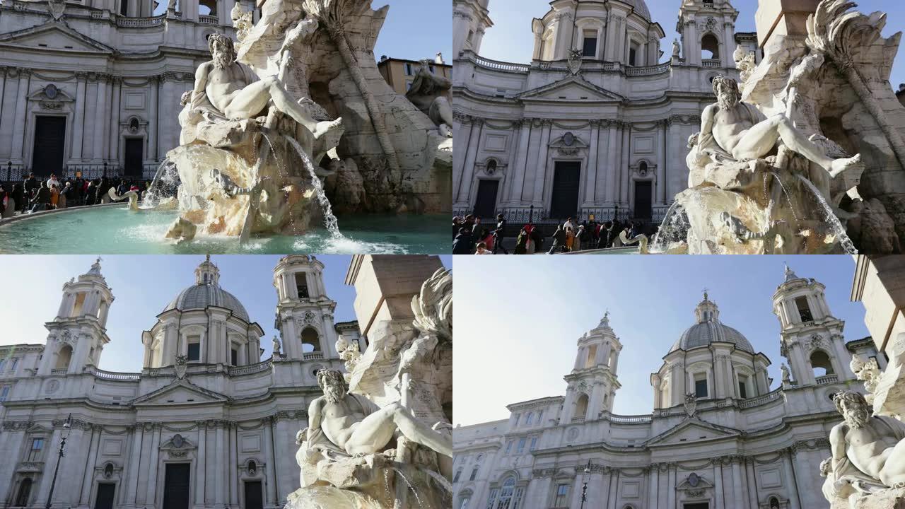 罗马纳沃纳广场的四河喷泉