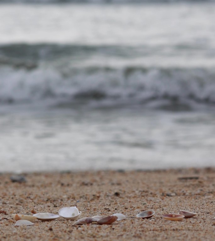 海水浪花流向沙滩实拍4k