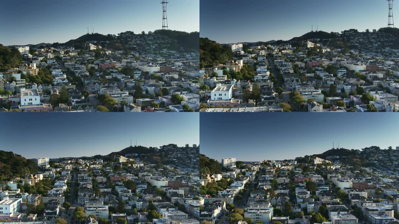 双子峰，旧金山-无人机射击