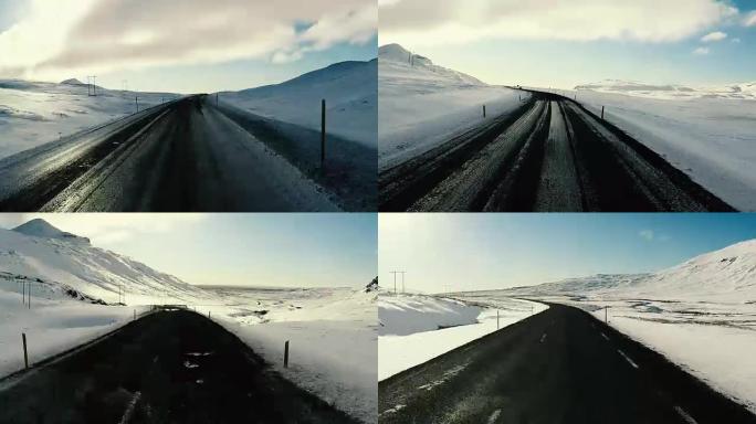 在乡间小路上漫游的冰岛公路旅行