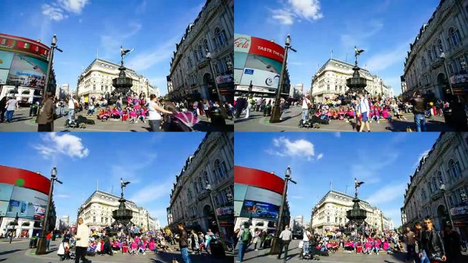 英国伦敦牛津皮卡迪利广场和摄政街，延时4K