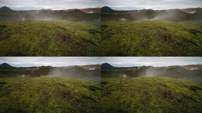 冰岛的地热能延时烟雾